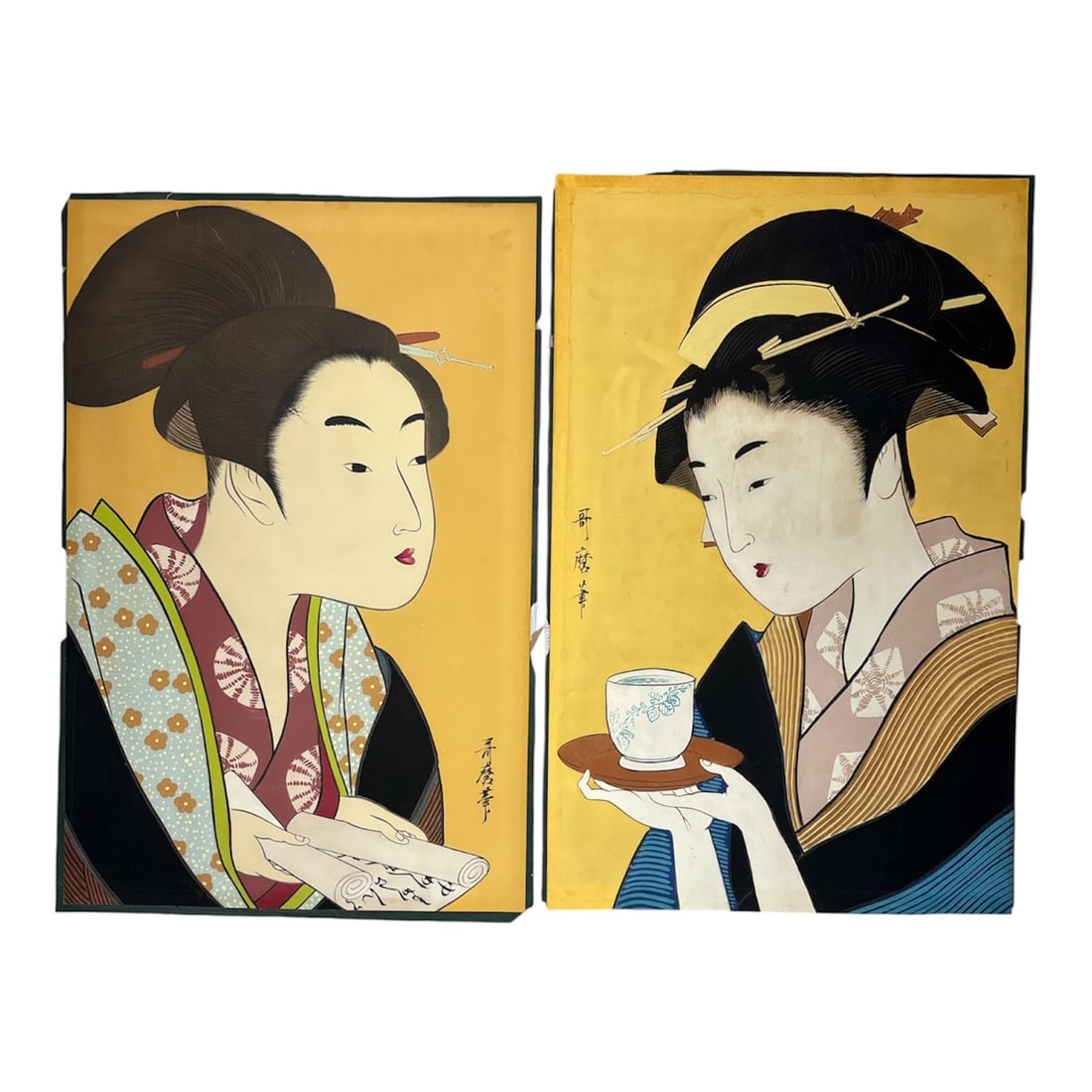 Two Japanese Woodblock Prints after Kitagawa Utamaro (Japan, 1753-1806) Woodblock on Paper. (1 of 4)