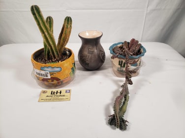 3 - Planters 2 w/Cactus