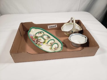 Box Lot - Celery Dish & Salt Cellars - Bowls