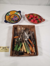 Box Lot - Misc. Vintage Utensils And Glassware