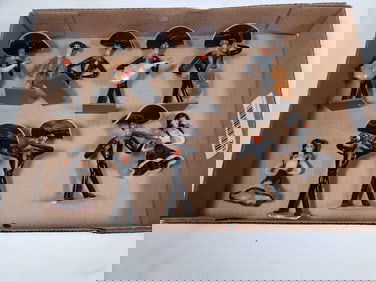 7pcs - Murano Venetian Glass Designer Sculpture Mexican Musician w/3 Female Dancers