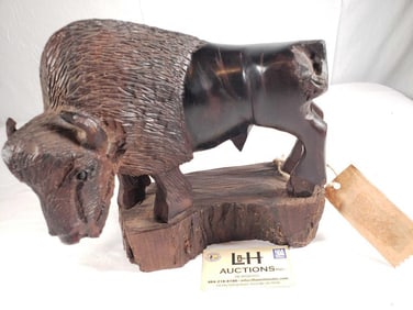 Carved Ironwood Buffalo