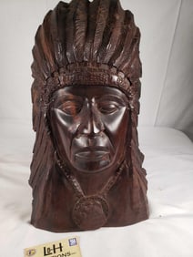 Carved Ironwood Indian Head
