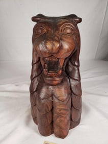 Carved Ironwood Tiger Head