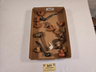 6 Hole Marble Pipe Stand & 16 Smoking Pipes