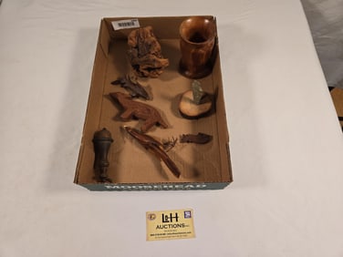 8 Pieces Carved, Turned & Other Wooden Items