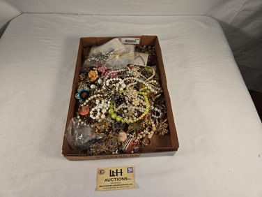 Tray Lot Of Large Amount Costume Jewelry