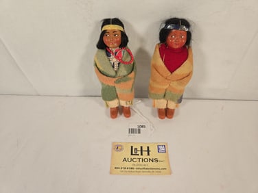Pair of 6 1/2" SkookumÊchildren, Marked Plastic Feet/1950 #67