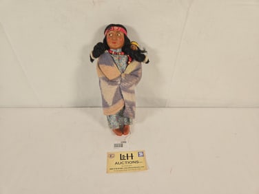 10" SkookumÊWoman w/Papoose, Marked Plastic Fee, 1950's #61