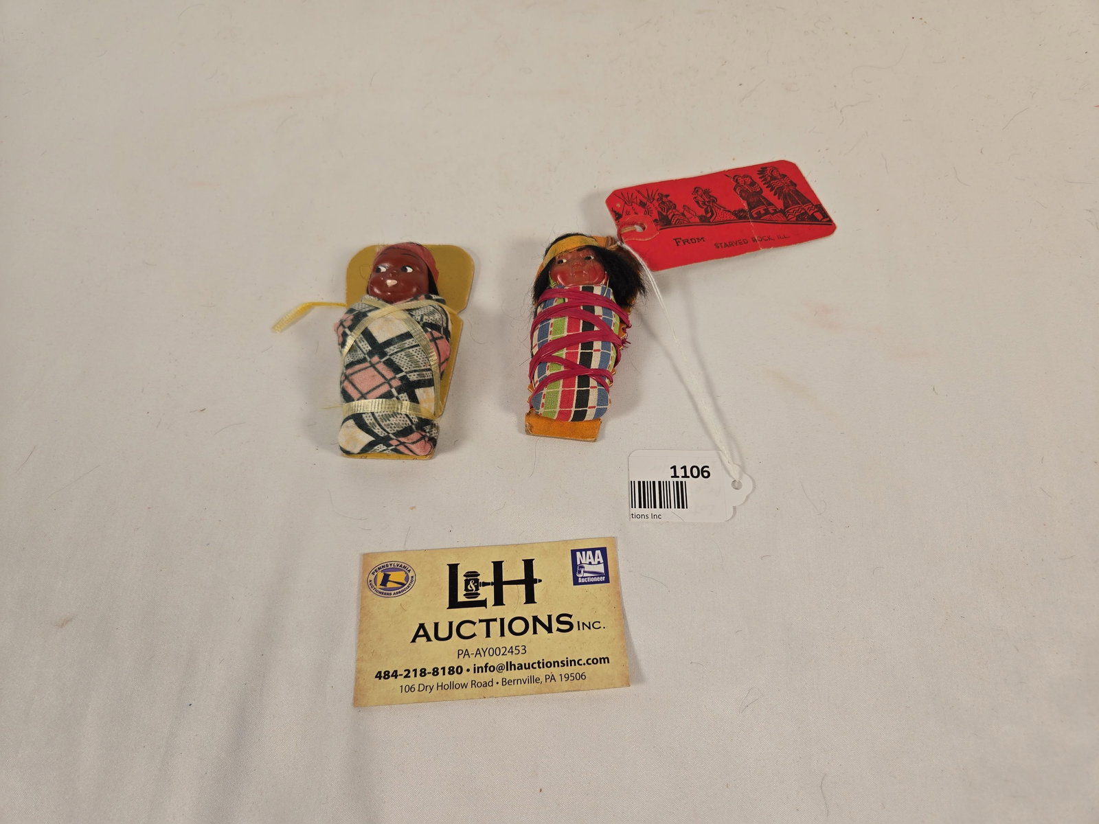 2 Skookum Papooses, 1 w/Mailing Card, 1950's #47 (1 of 4)