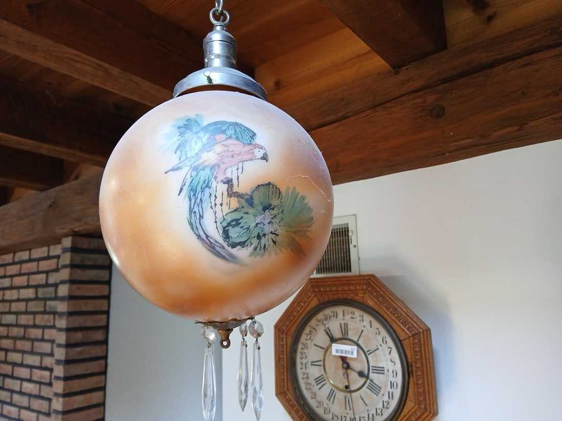 Antique Light Fixture W/Parrot Motif (1 of 5)