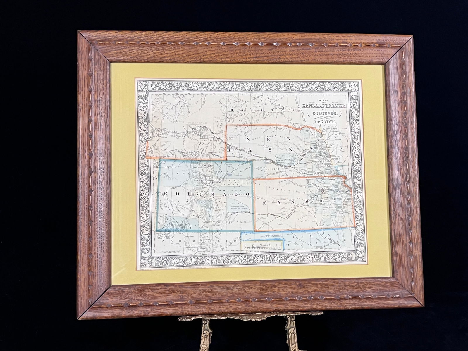 Antique Map of Kansas Nebraska Colorado and Dakota (1 of 9)