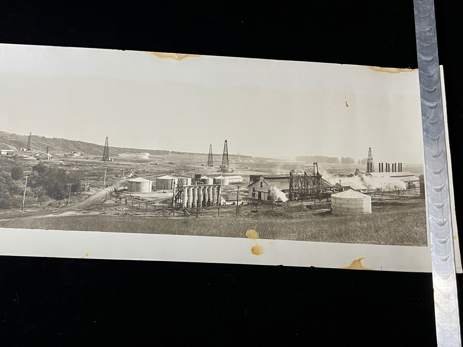 Early Yard Long Historic Photograph of a Massive Oil Field (1 of 8)