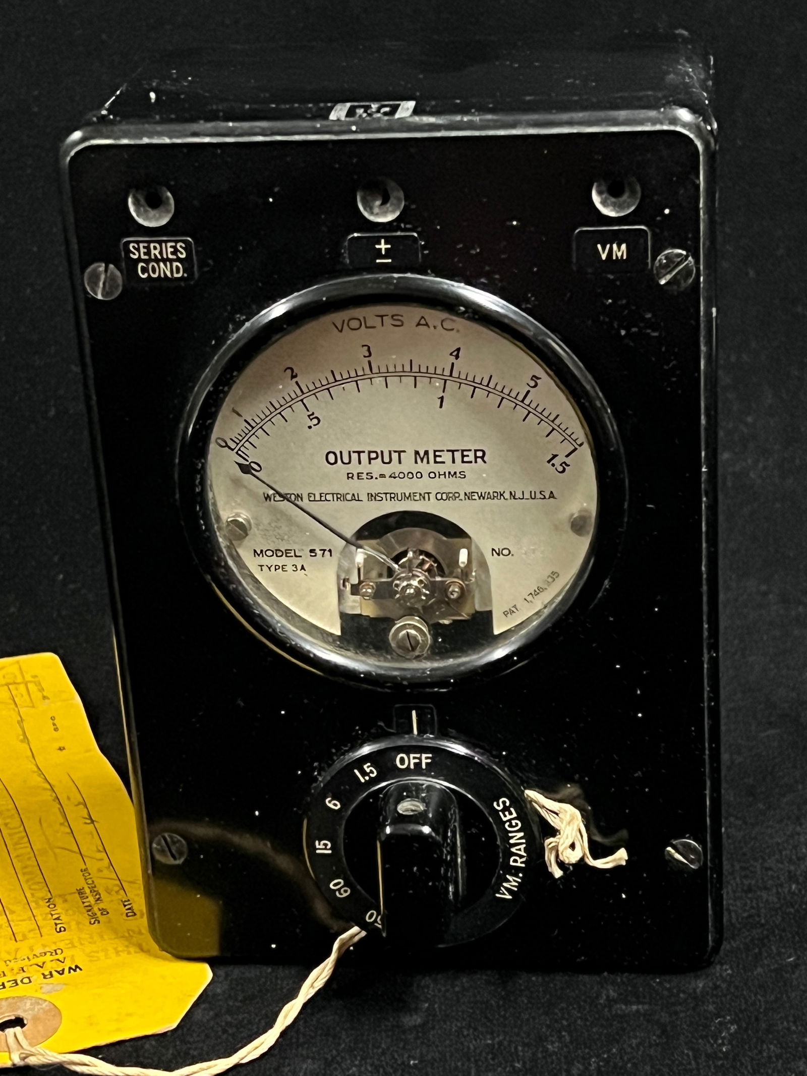 1940 Army Signal Corps Output Meter Weston Electrical Instrument Corp (1 of 12)