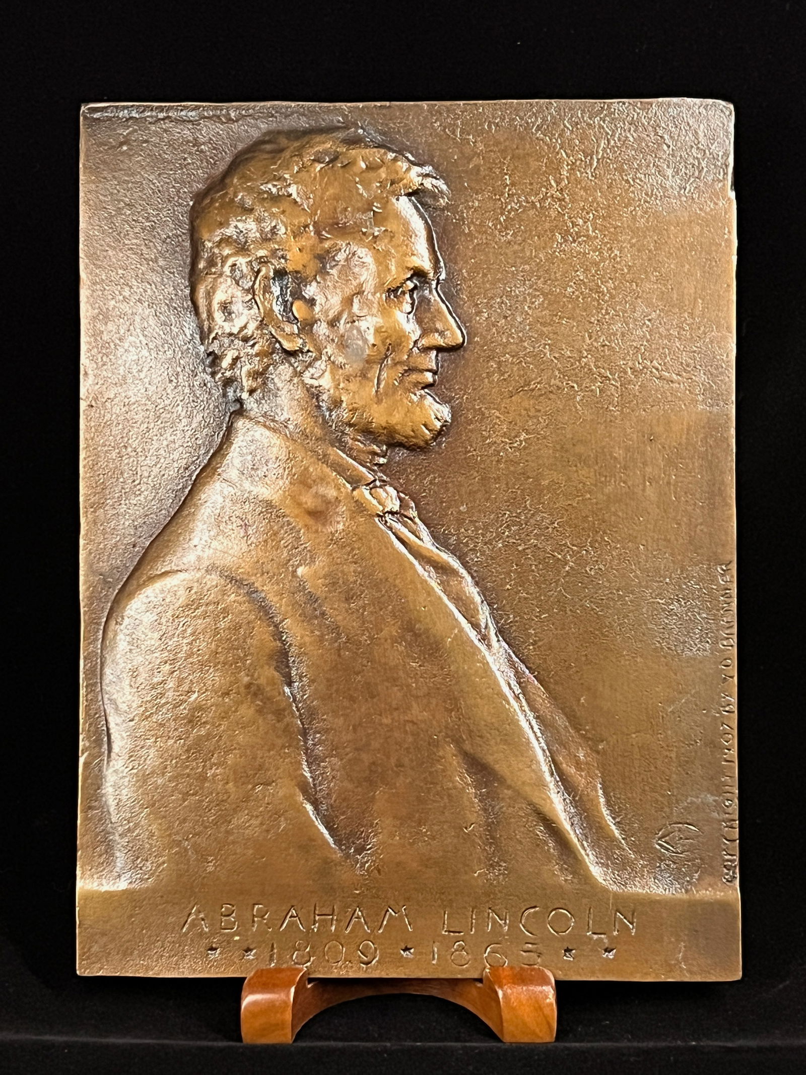 Victor David Brenner Bronze Plaque Portrait of Abraham Lincoln (1 of 8)