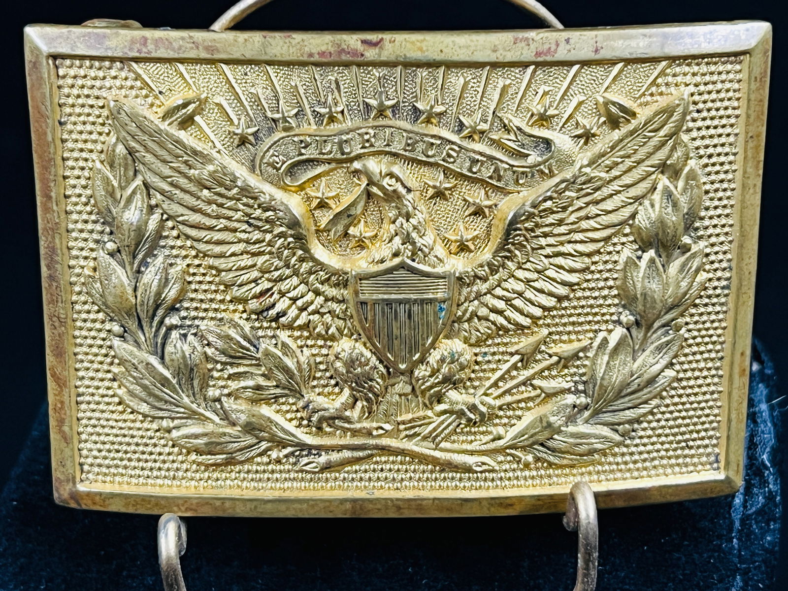 Classic Military Brass Union Sword Belt Buckle w American Spread Eagle (1 of 4)