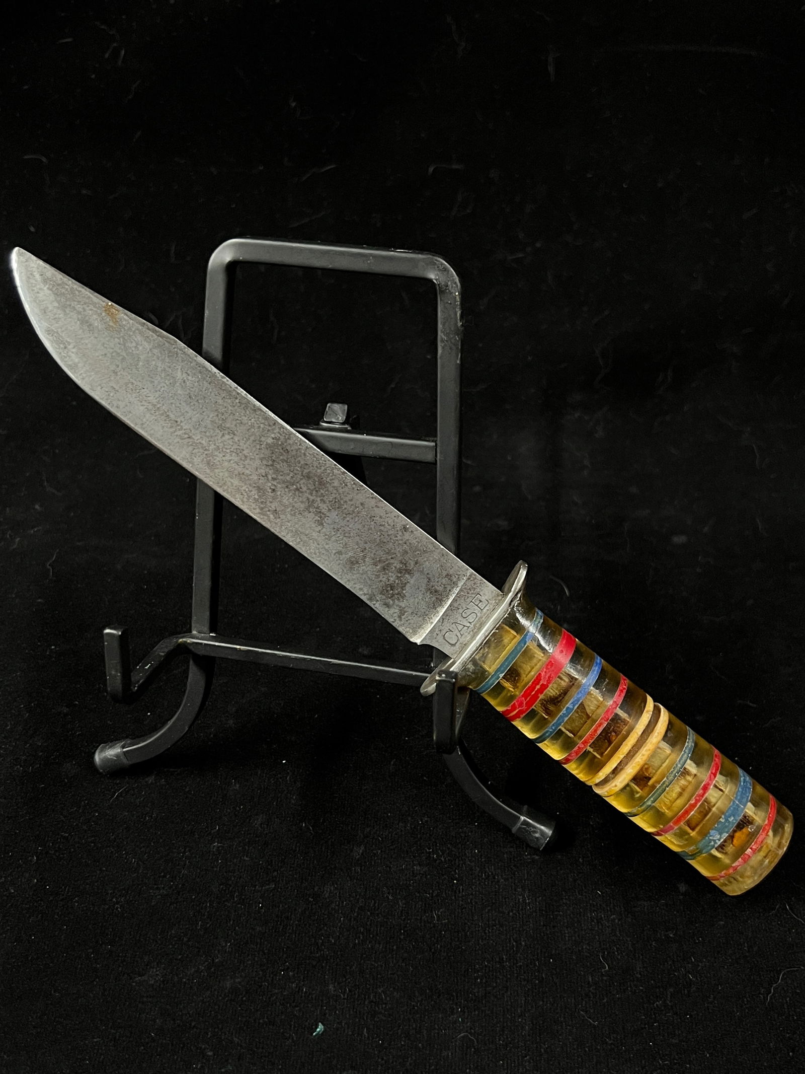 WWII Trench Art Theatre Knife Stacked Lucite Handle (1 of 6)