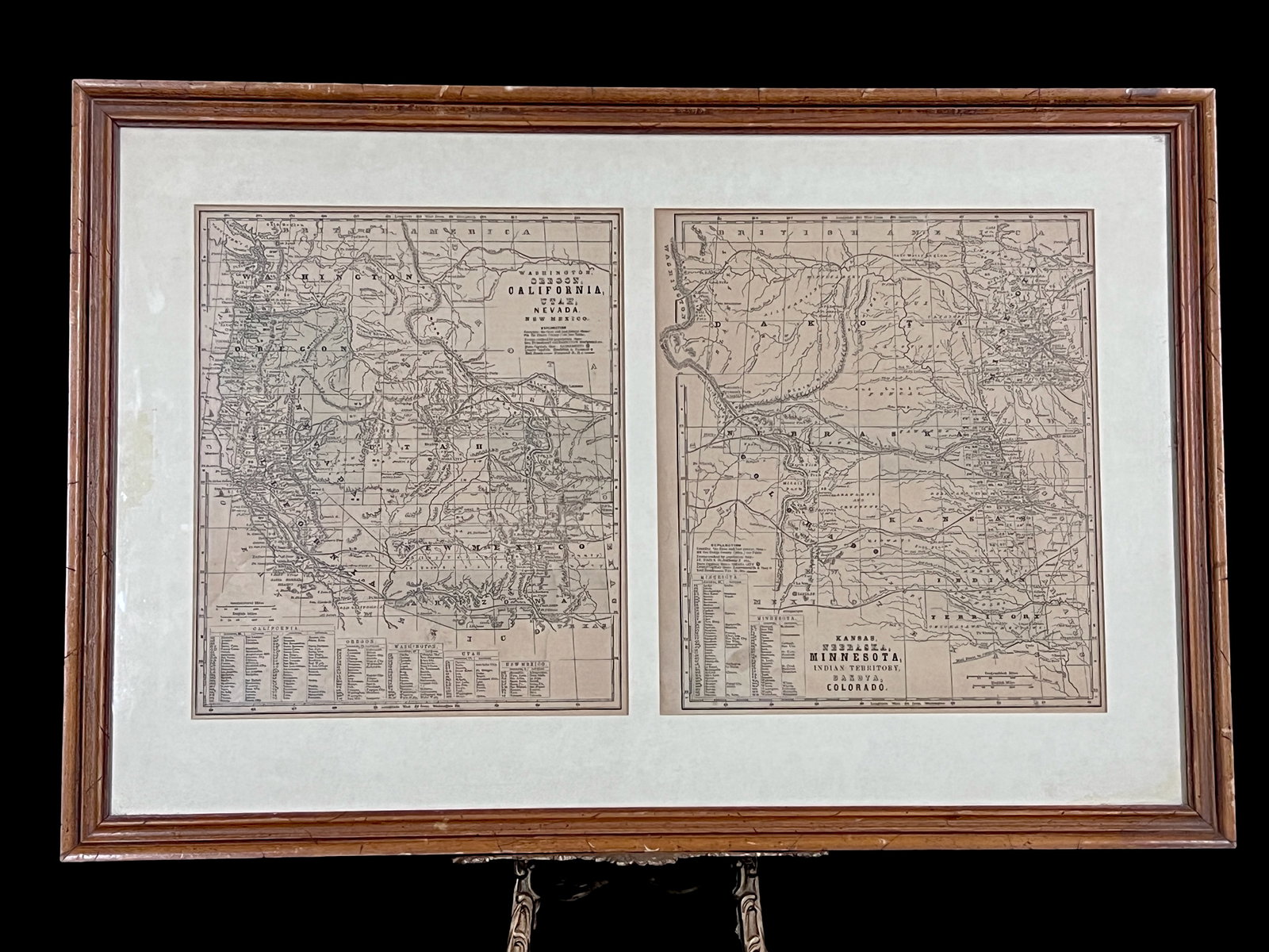 Two Antique Maps of Indian Territories British America Far West (1 of 9)