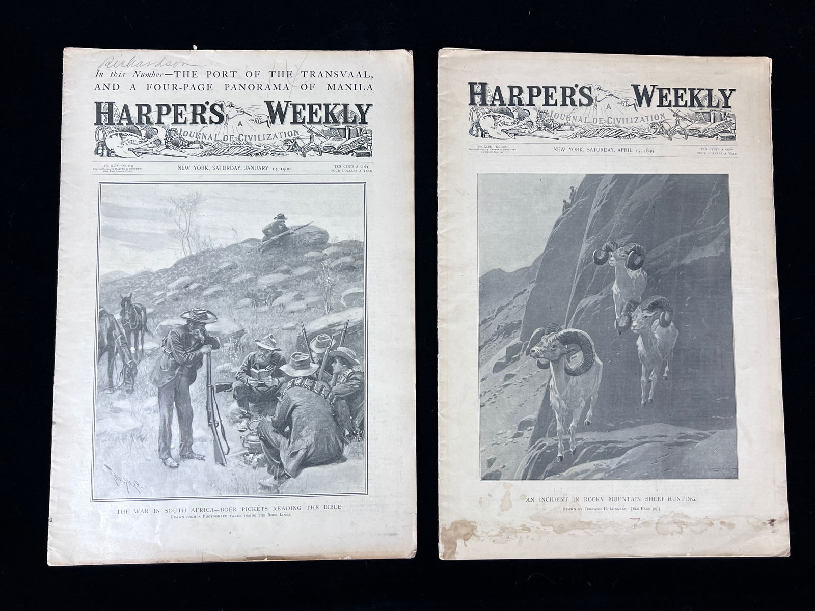 2 Antique Turn of the Century Harpers Weekly Journal of Civilization Publications (1 of 13)