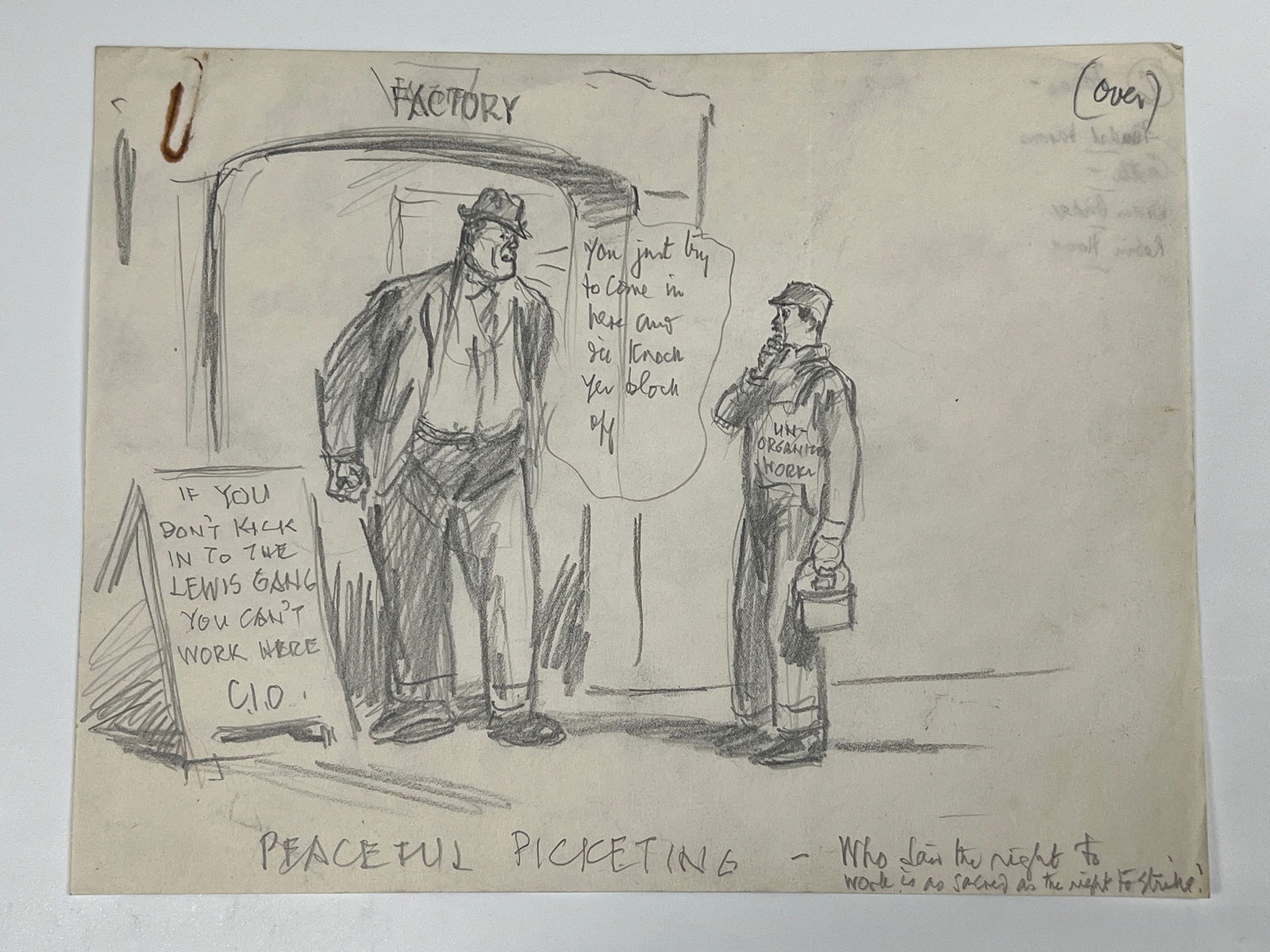 Albert T Reid ‘Peaceful Picketing’ 2 Original Political Drawings (1 of 11)