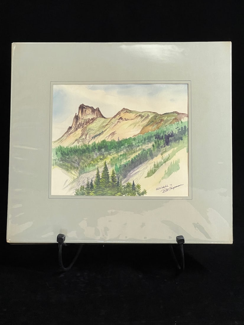 Bill Chapman Original Landscape Watercolor Painting Field Sketch (1 of 7)