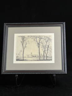 Prairie Printmaker Charles M Capps Original Etching Aquatint: Prairie Printmaker Charles M Capps Original Etching Aquatint MEDIUM: ETCHING & AQUATINT, edition of only 60 DIMENSIONS: 7.75 x 10.75 inches CIRCA: 1933 ATTRIBUTION: Charles Chilli Capps, pencil signed