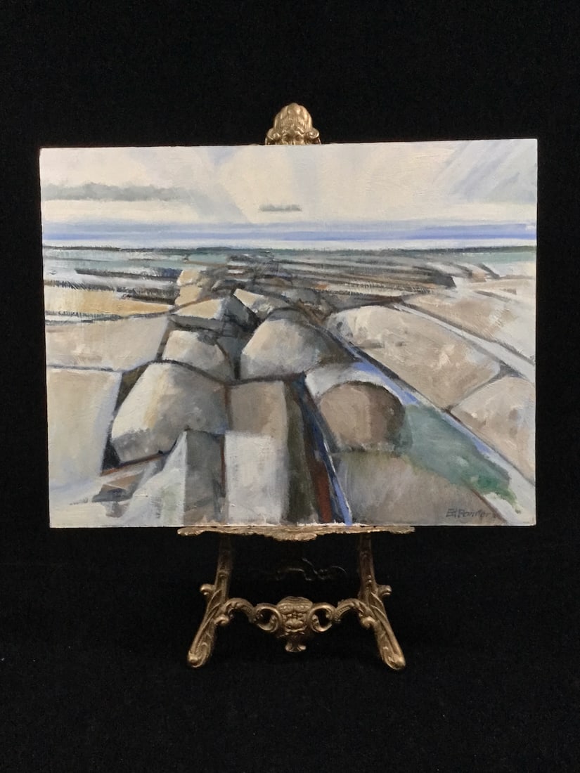 Ed Pointer American (1932-2021) Painting 'Rocks Cape Cod Shore’ (1 of 7)