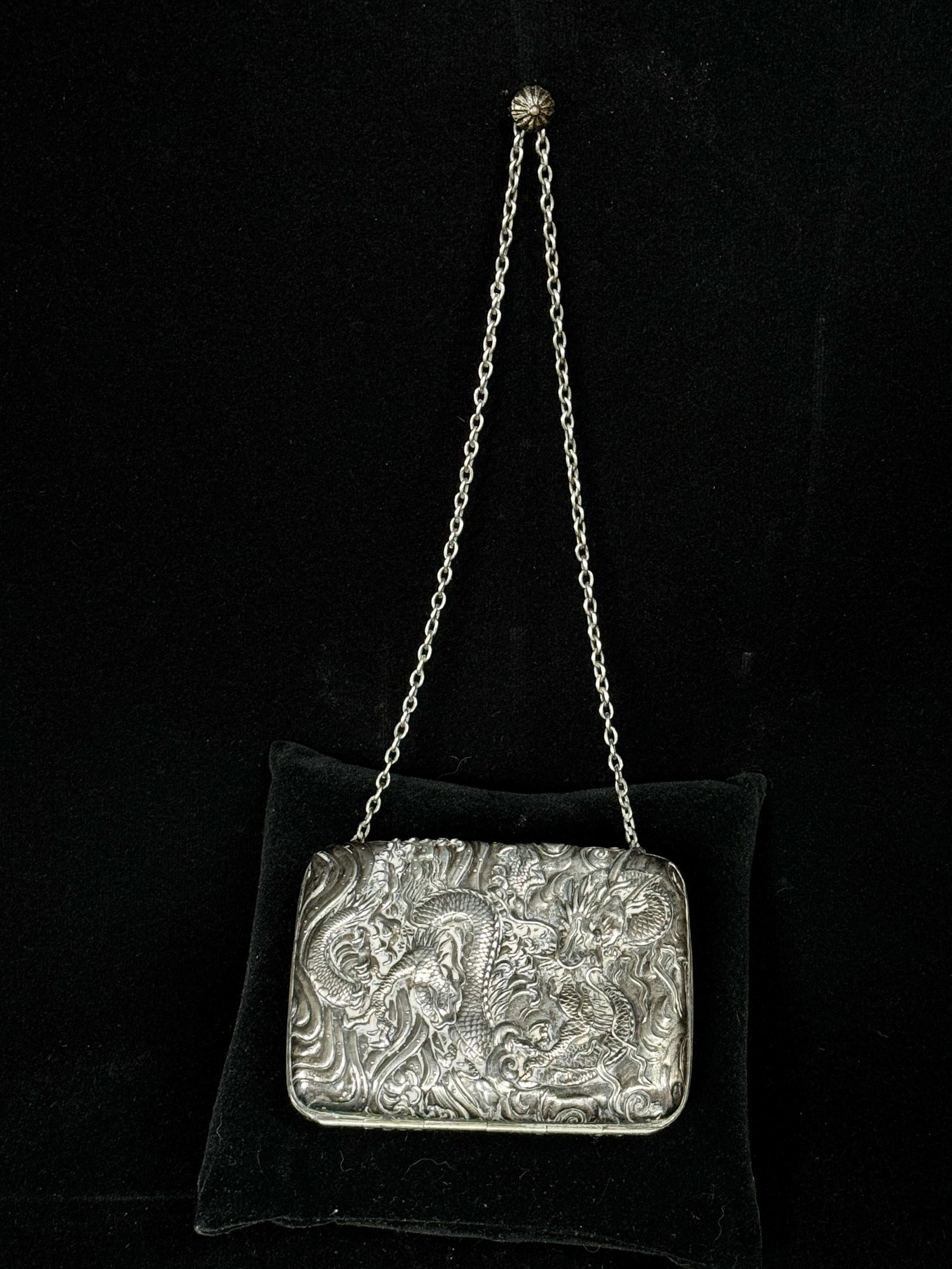 Antique Small Chinese Dragon Coin Purse in Either Sterling or Plated (1 of 7)