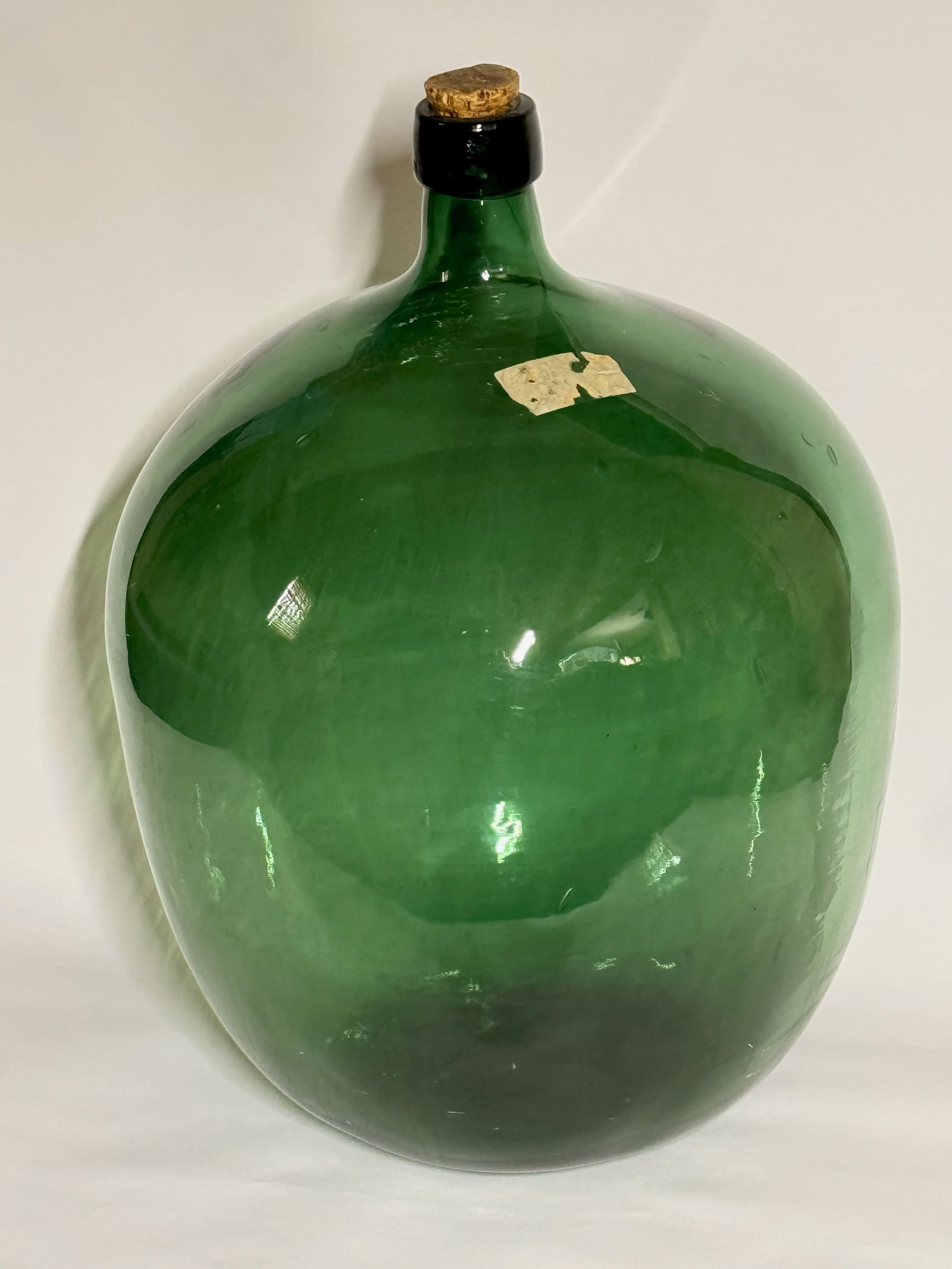 Very Large Late 19th C Hand Blown Green Glass Bottle Demijohn (1 of 5)