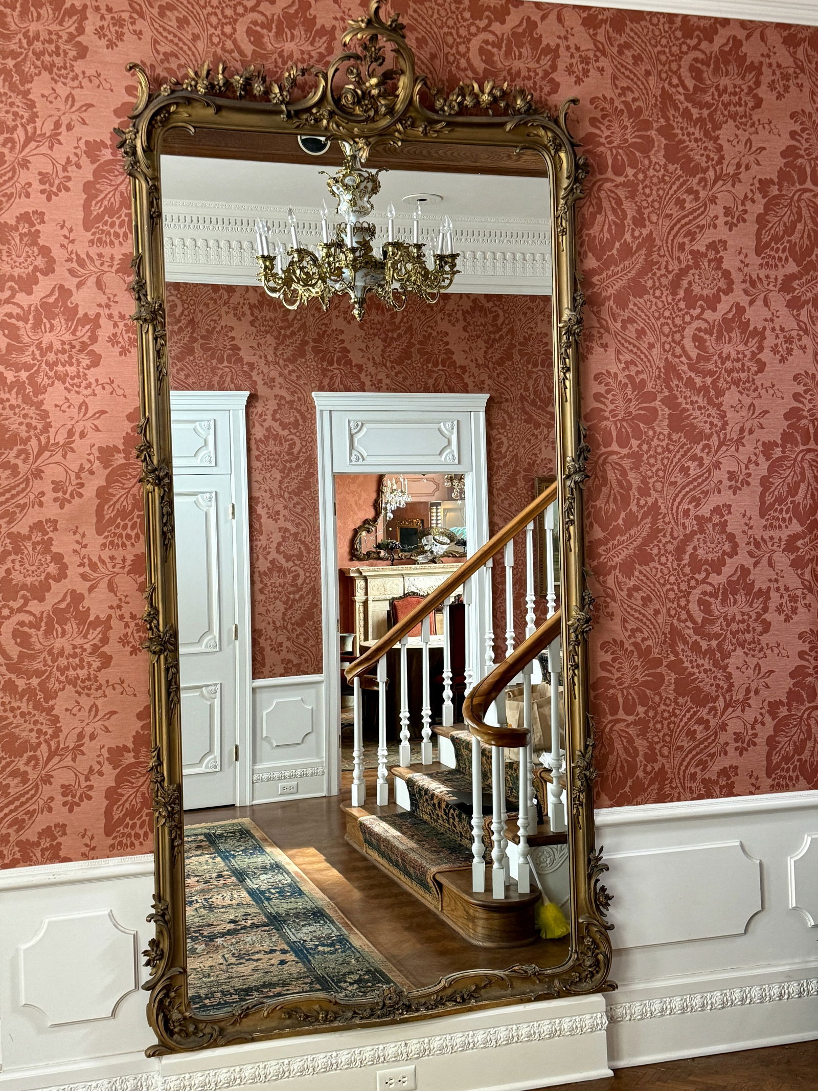 Absolutely MONUMENTAL Antique French Louis XVII-Style Gilt Foyer Mirror (1 of 10)