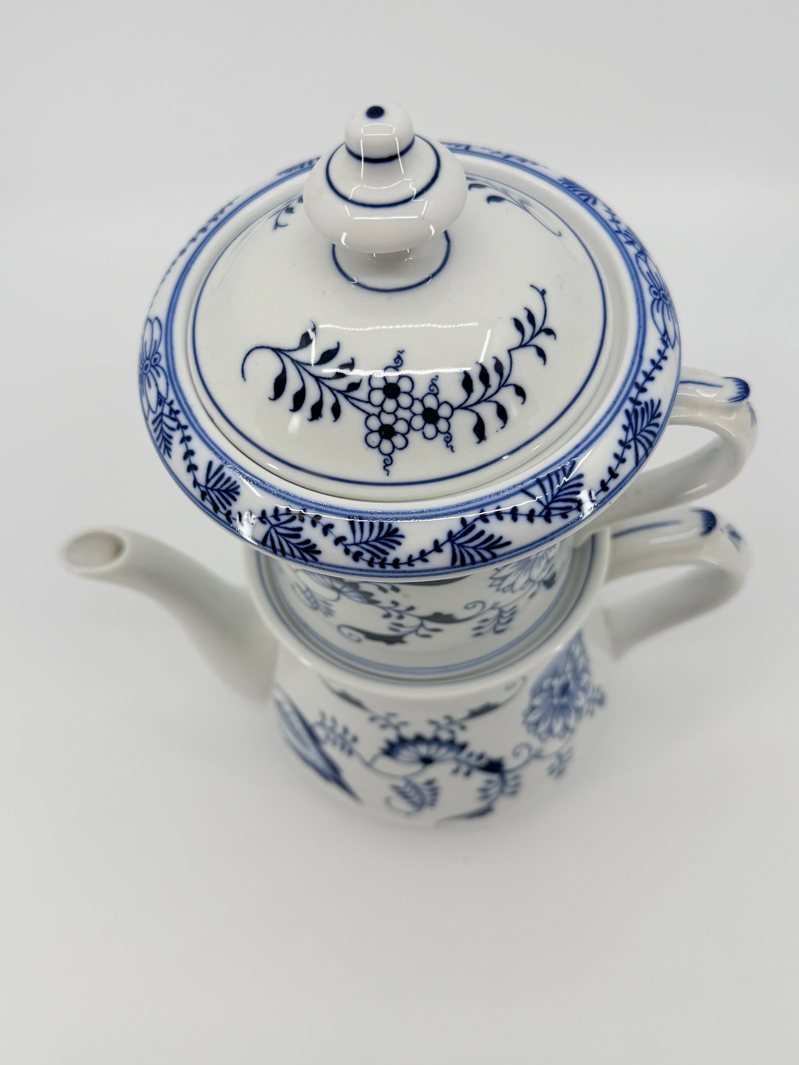 Antique Thun Czech Blue Onion Stackable Teapot With Tea Diffuser - 6