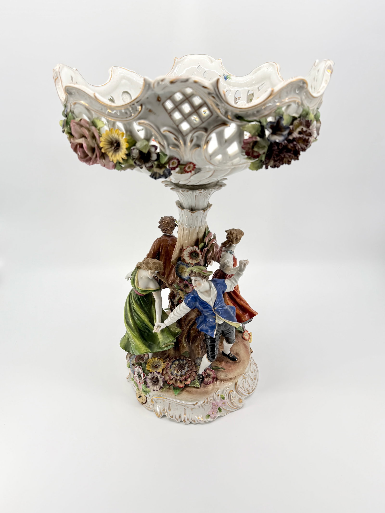 Monumental Antique German Schierholz Porcelain Pedestal Bowl (1 of 11)