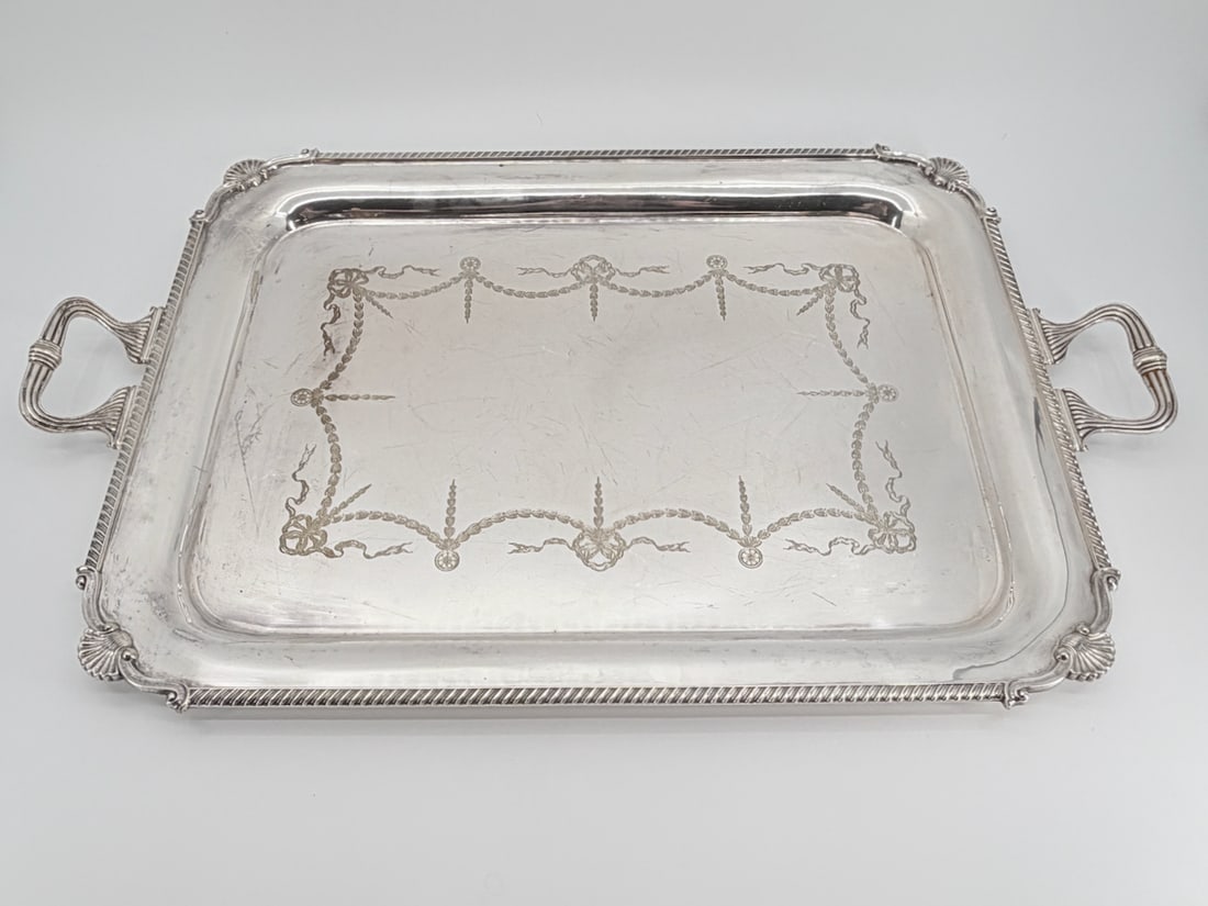 Ornate Antique Serving Table Display Platter Tray (1 of 5)