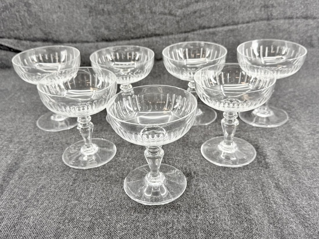 Set of 6 Baccarat Renaissance Cut Clear Champagne Sorbet Glasses (1 of 3)