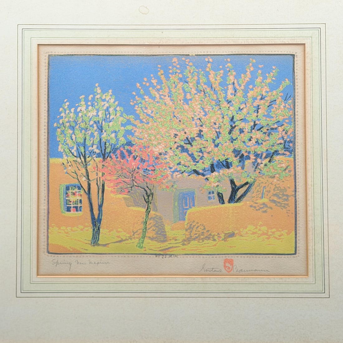 Gustave Baumann Spring New Mexico Signed Color Wood Block Print (1 of 6)