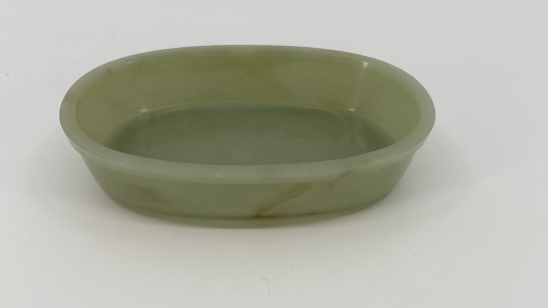 Late Qing Dynasty Chinese Pale Celadon Green Jadeite Bowl (1 of 4)