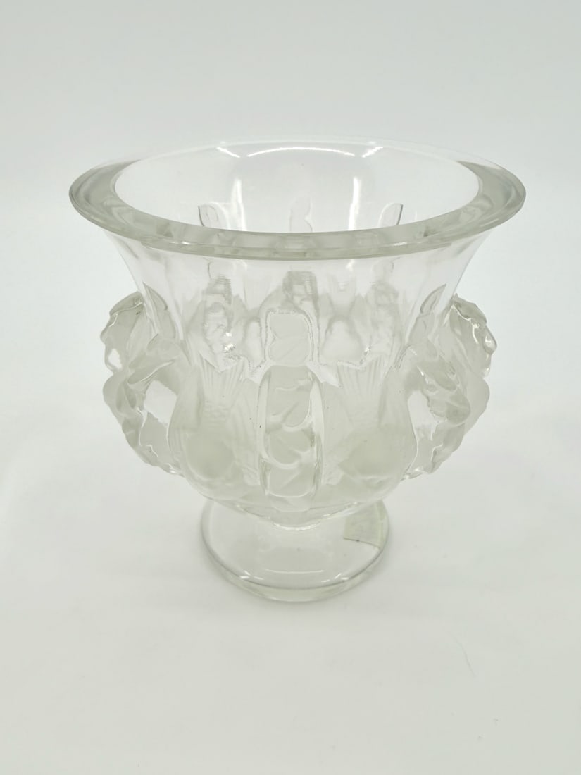 designed by Marc Lalique for Lalique France 5?? Dampierre Crystal Birds Vase (1 of 4)