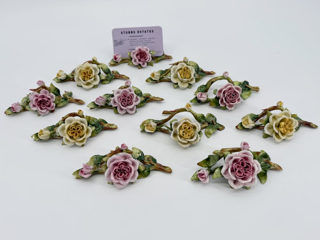 Collection of 11 German Porcelain Place Card Holders (1 of 3)
