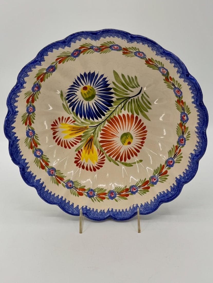 Lovely Large Vintage Pottery Serving Bowl by Henriot Quimper France (1 of 6)