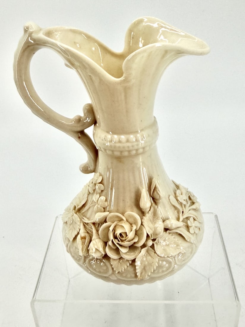 Belleek Irish Porcelain Pitcher Ewer Green Mark (1 of 7)