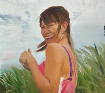 Betel Nut Beauty 2002: Liu Xiaodong. Oil on canvas. 80 x 90 cm. Condition:Good condition, commensurate with age. Provenance : Private collection, Madrid, Spain.