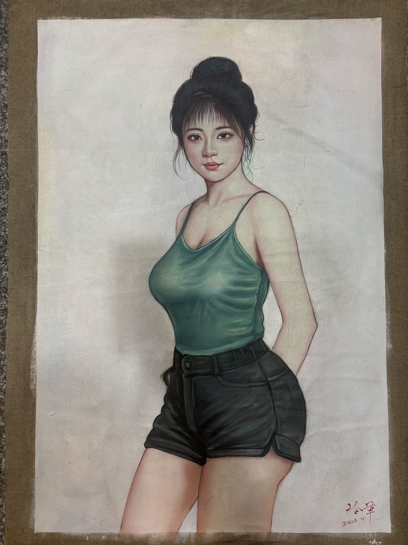 Leng Jun: Hand-painted oil painting by Leng Jun Size: 100*70cm in length, 90*60cm in core Provenance : Private collection from a professor in KTH Royal Institute of Technology.
