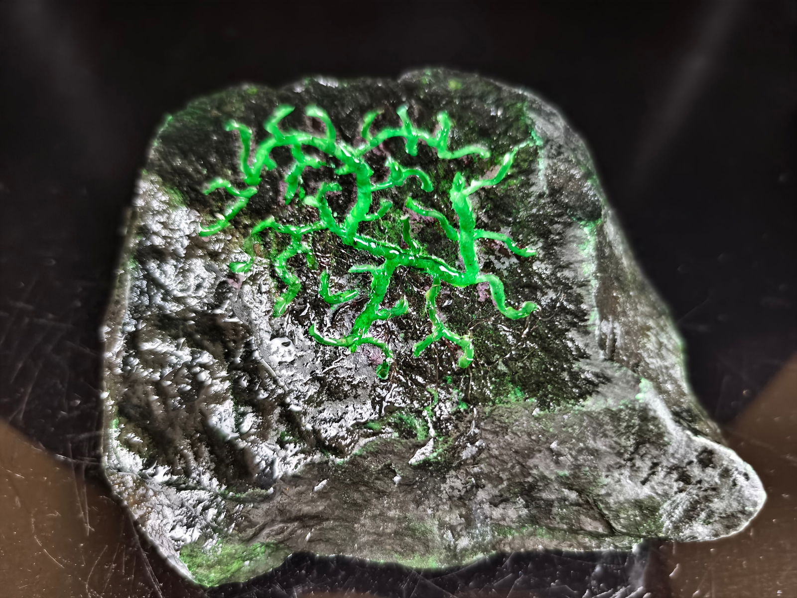 Black sand jadeite rough stone gambling stone (1 of 9)