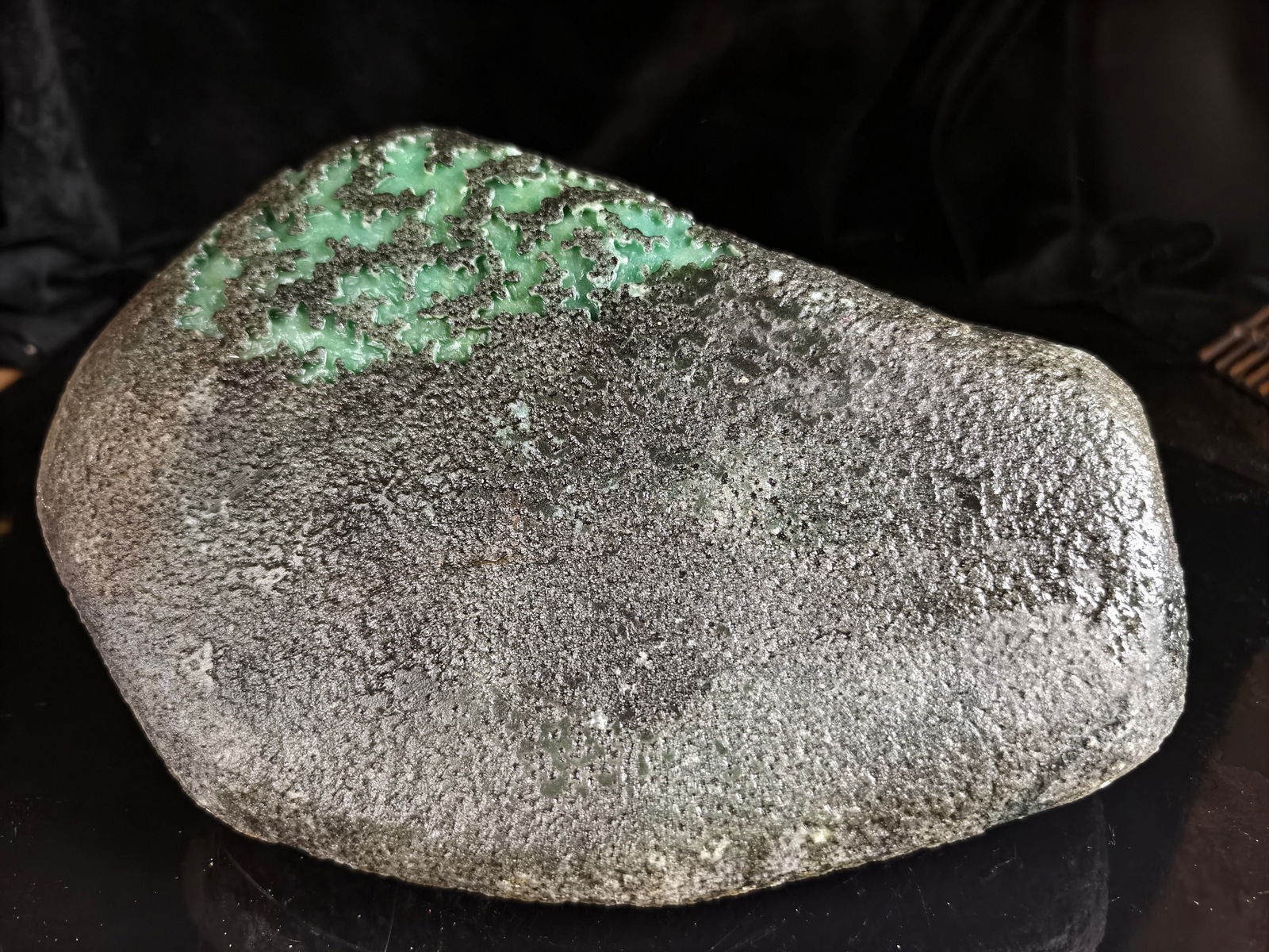 Black sand jadeite rough stone gambling stone (1 of 9)