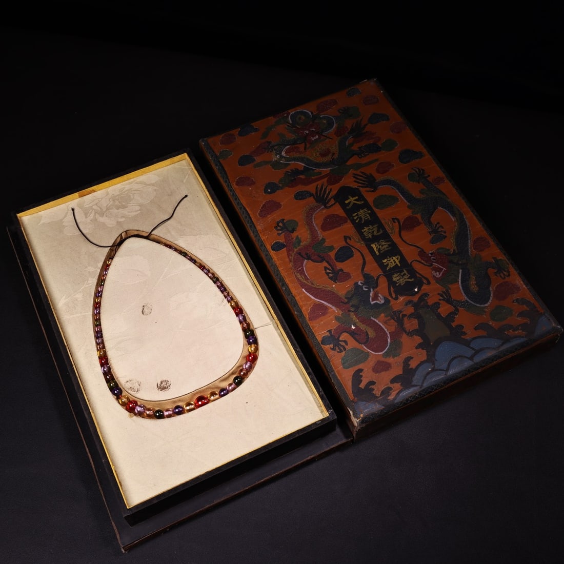 A Qing Dynasty Imperial Collection of Top-Quality High-Ice Seven-Color Zircon Necklace (1 of 9)
