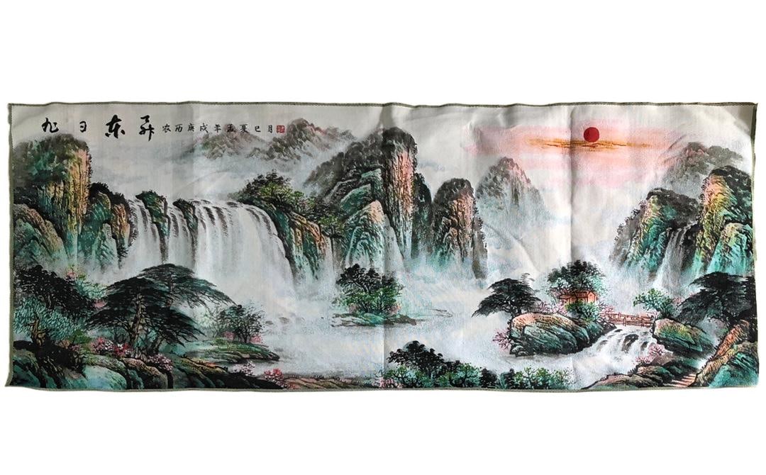 (Rising Sun) Brocade Painting: (Rising Sun) Brocade Painting, Size: 160 x 62 cm Provenance:Private collection, Liverpool, The United Kingdom. Our cooperative logistics services provider expertly handles both domestic and global shi