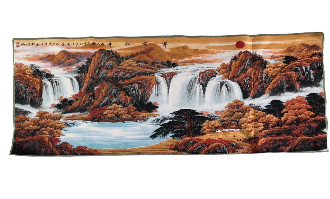 (Landscape) Brocade Painting: Landscape brocade painting, size: 160 x 62 cm Provenance:Private collection, Liverpool, The United Kingdom. Our cooperative logistics services provider expertly handles both domestic and global shippi