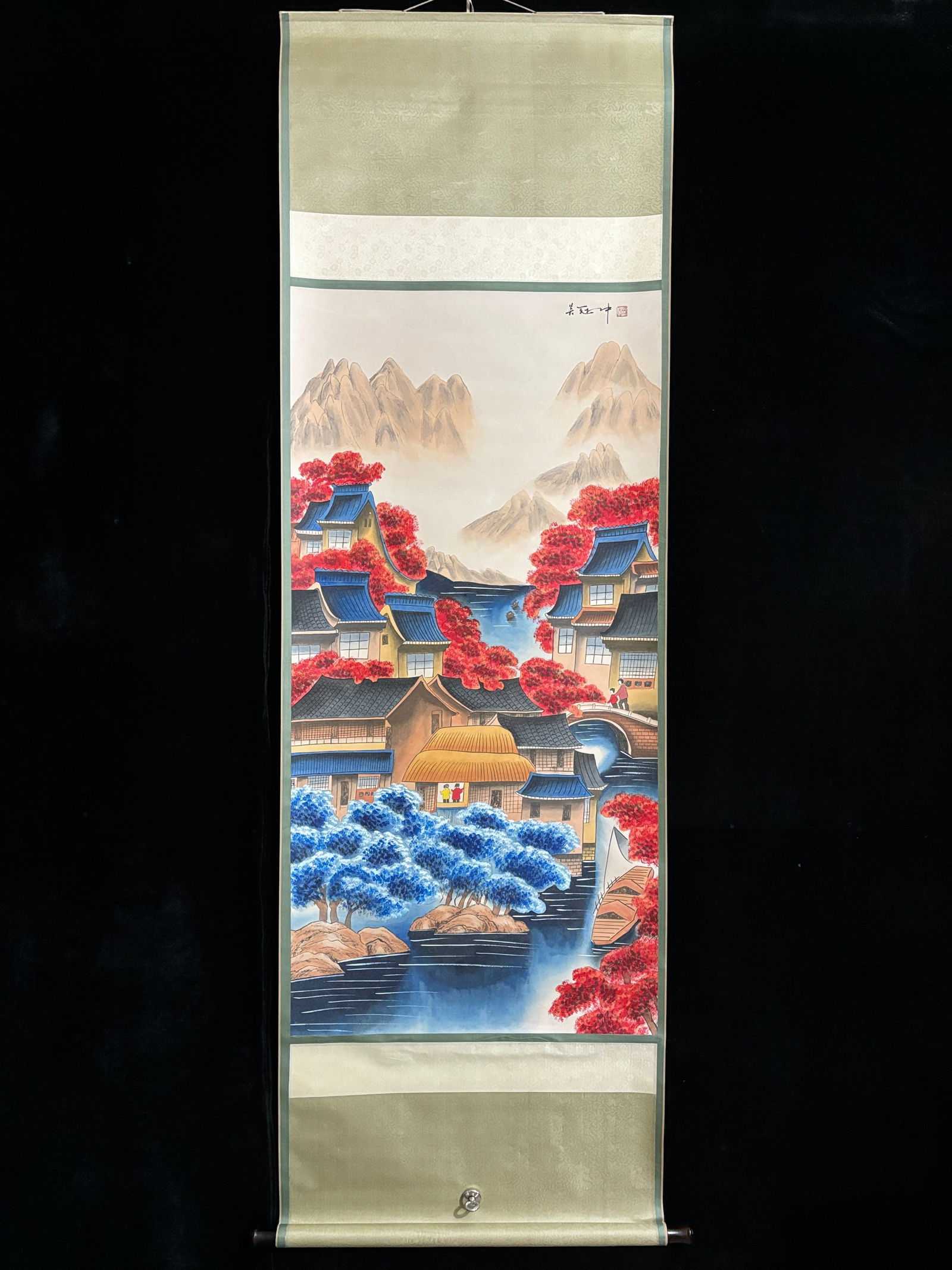 (Wu Guanzhong's House) Modern Four-Foot Hand-Painted (1 of 9)