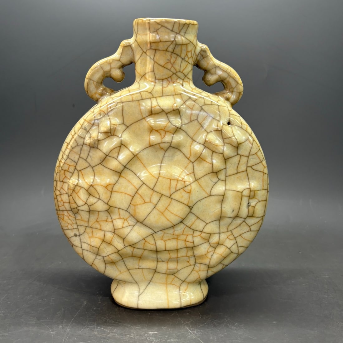 Song Dynasty Ge Ware Double-eared Flat Bottle (1 of 9)