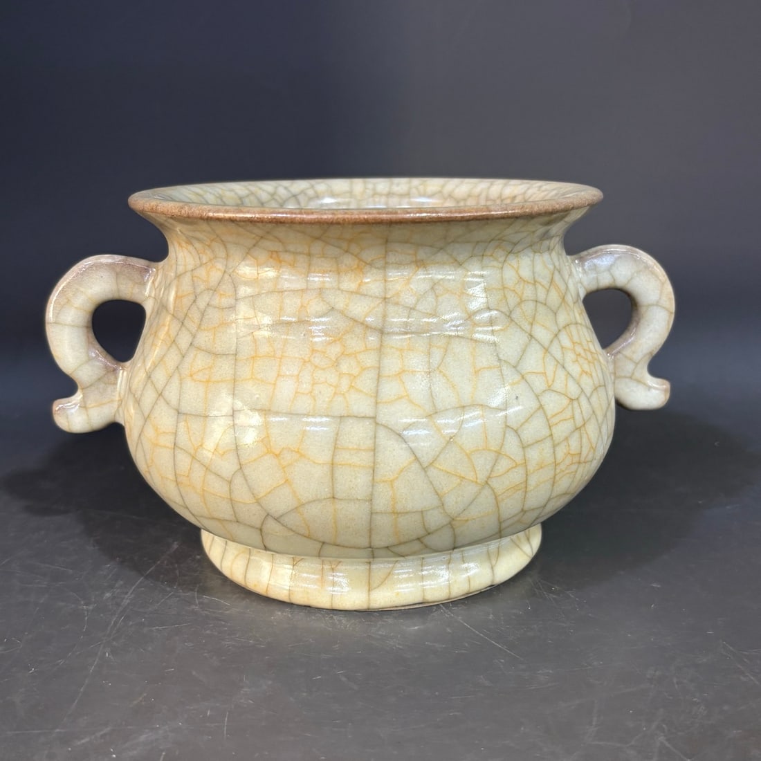 Song Dynasty Ge Kiln Double-eared Incense Burner (1 of 9)